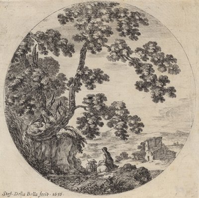 Yaşlı Bir Meşe Ağacının Yanından Geçen İki Yolcu, 1656. by Stefano della Bella