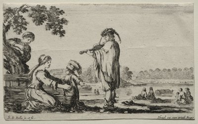 Çeşitli Figürler ve Manzaralar: Bir Kemancı, 1649. by Stefano della Bella