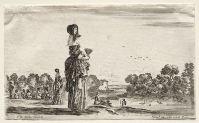 Çeşitli Figürler ve Manzaralar: Nehir Boyunca Yıkananları İzleyen Kadınlar, 1649. by Stefano della Bella
