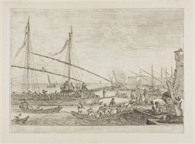 Livorno Limanı Manzarasından Tahkimatların Görünümü by Stefano della Bella