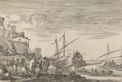 Limana Karşı Birkaç Evin Görünümü, muhtemelen c. 16541655. by Stefano della Bella