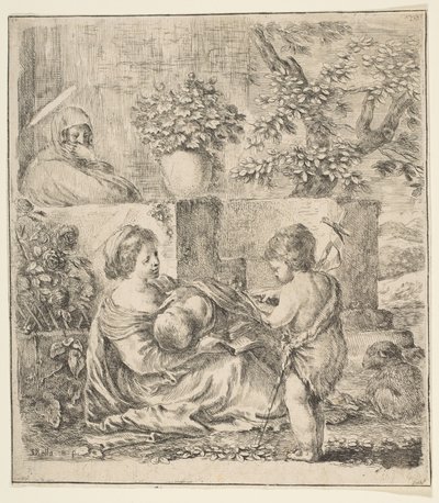 Vaftizci Yahya ve Aziz Elizabeth ile Bakire ve Çocuk, ca. 1641. by Stefano della Bella