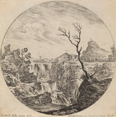Üç Katlı Şelale, 1646. by Stefano della Bella