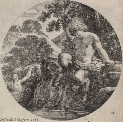 Bir Çayın Kıyısında Genç Satyr, 1656. by Stefano della Bella