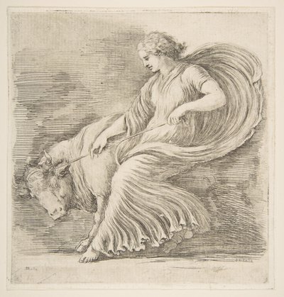 Boğayı Durdurmaya Çalışan Genç Kadın, ca. 1660. by Stefano della Bella