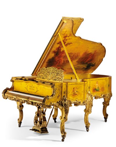 A Fine Giltwood ve Vernis Martin Kuyruklu Piyano, c.1898 (yaldız ağacı ve vernis) by Steinway and Sons