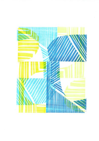 1973 II, 2016 (kağıt üzerine linocut) by Stephen Dow