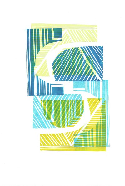1973 I, 2016 (kağıt üzerine linocut) by Stephen Dow