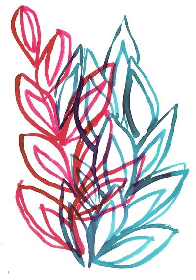 Bloom, 2016 (kağıt üzerine mürekkep) by Stephen Dow
