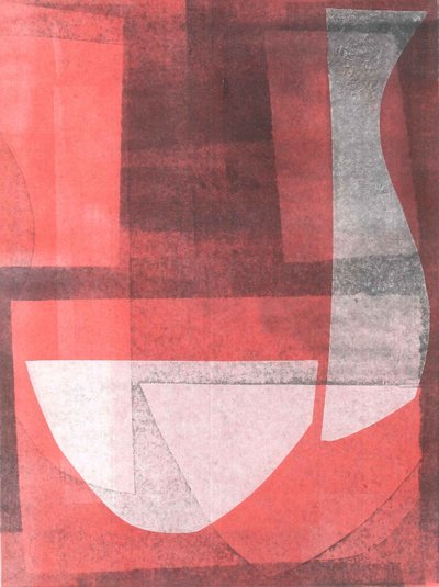 Kase ve Sürahi, 2015 (kağıt üzerine monoprint) by Stephen Dow