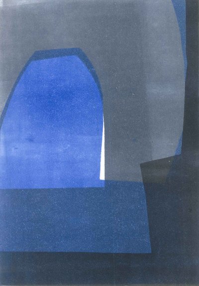 Essaouira, 2015 (kağıt üzerine monoprint) by Stephen Dow