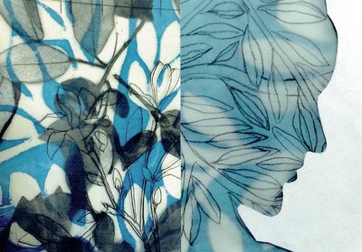 La Foret IX, 2017 (monoprint  kolaj) by Stephen Dow
