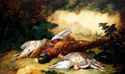 Bir Peyzajda Ölü Oyunun Natürmortu (tuval üzerine yağlı boya) by Stephen Elmer
