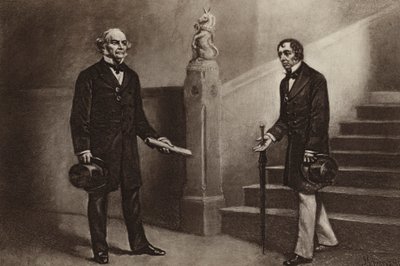 Gladstone ve Disraeli, Beaconsfield (fotogravür) by Stephen James (after) Ferris