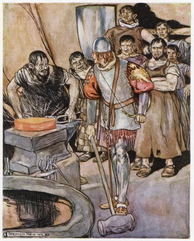 Ejderha Avcısı Siegfried için çizim (renkli taş) by Stephen Reid
