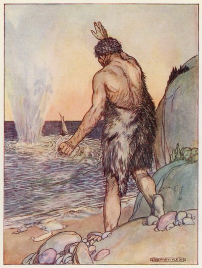 Polyphemus fırlatıldı, Büyük bir kaya (renkli lito) by Stephen Reid