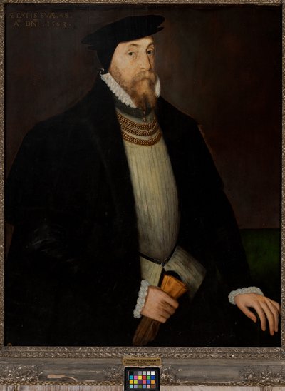 Sir Thomas Gresham (c. 1518-1579), c.1518-79 (panel üzerine yağ) by Steven van der (attr. to) Meulen