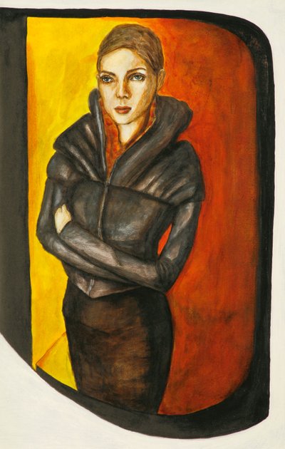 Saatinde, 2012 (kağıt üzerinde kalem ve mürekkep) by Stevie Taylor