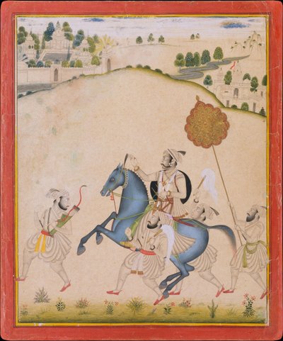 Maharana Amar Singh II Jodhpur Atı Binmek, yaklaşık. 1700-1710. by Stipple Master