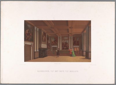 Grafelijke Zalen Raadkamer van den Hove van Holland'daki Konsey Odası'nın iç görünümü (nesne üzerindeki başlık) by Stortenbeker and Heijligers