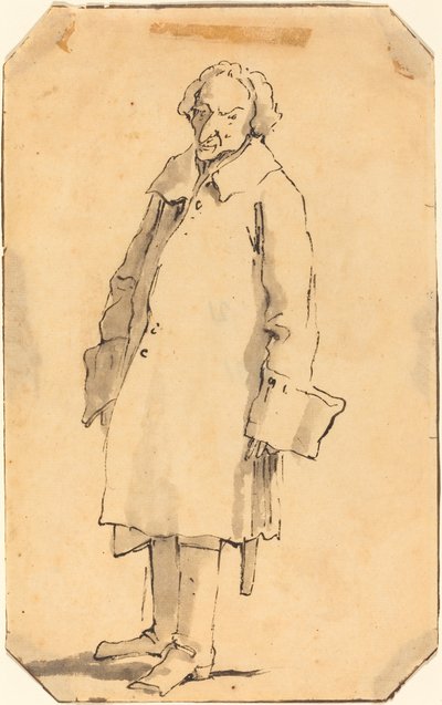 Büyük Bir Palto ve Bot Giyen Ayakta Duran Bir Adam by Style of Giovanni Battista Tiepolo