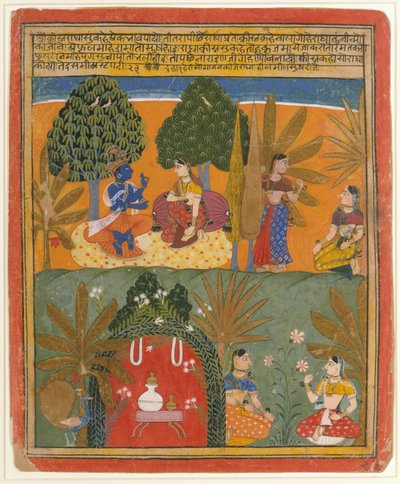 Krishna ve Radha Sırdaşlarıyla: Dağınık Bir Gita Govinda