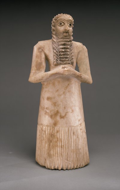 Daimi Erkek Tapınan, Erken Hanedan, MÖ 2900-2600 dolayları (alçıtaşı kaymaktaşı, kabuk, siyah kalker, bitüm) by Sumerian