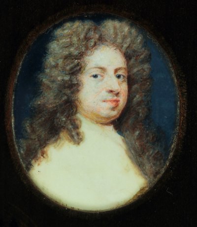 Sir Godfrey Kneller (fildişi üzerine sulu boya) by Susan Penelope Gibson