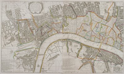 Westminster Haritası, Londra Şehri, Southwark ve çevresi, 1739 by Sutton Nicholls