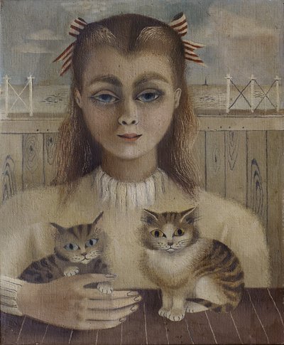 Kedi Kız (tuval üzerine yağlıboya) by Suzanne Cooper