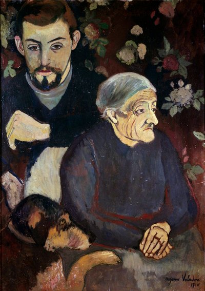 Ressam Maurice Utrillo, büyükannesi ve köpeğinin portresi Suzanne Valadon (1865-1938) by Suzanne Valadon
