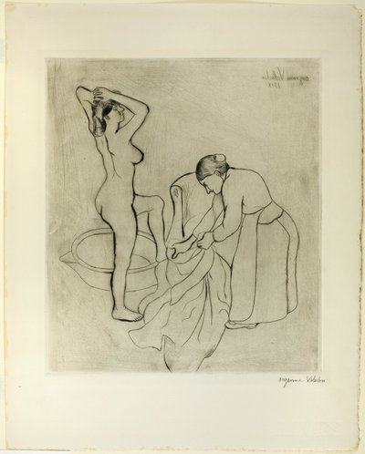 Büyük Göğüslü Kadın ve Yaşlı Kadın by Suzanne Valadon