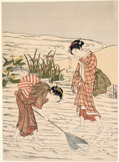 Sığ Suda Balık Tutma by Suzuki Harunobu