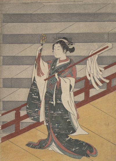 Taş Merdivenin Üzerindeki Balkondaki Kız, ca. 1768., yakl. 1768. by Suzuki Harunobu