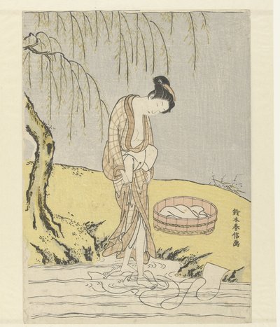 çarşaf yıkama kadın by Suzuki Harunobu