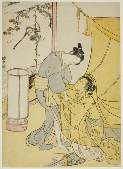Şafakta Ayrılan Aşıklar by Suzuki Harunobu