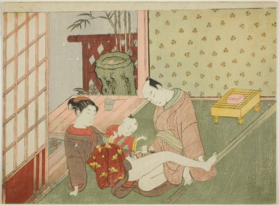Adsız bir dizi erotik baskıdan Genç Görevliye Bakan Aşıklar by Suzuki Harunobu