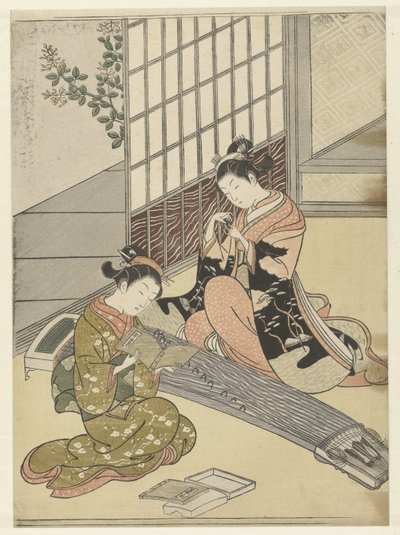 Koto köprülerinde tüneyen kazlar Sekiz salon yüzü (dizi adı) Zashiki hakkei (dizi adı) by Suzuki Harunobu
