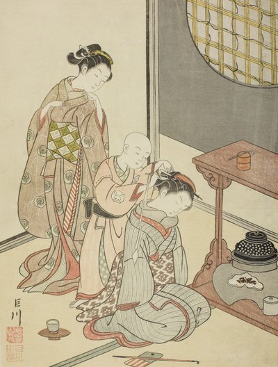 Çay Standının Gece Yağmuru by Suzuki Harunobu