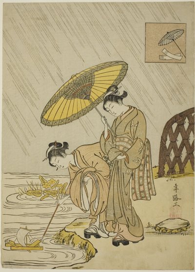 Ono no Komachi Yağmur için dua ediyor by Suzuki Harunobu