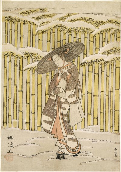 Bambu Korusunu Geçmek by Suzuki Harunobu