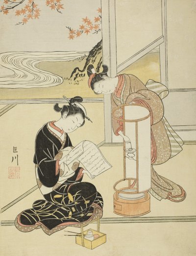 Bir Lambanın Akşam Parıltısı by Suzuki Harunobu