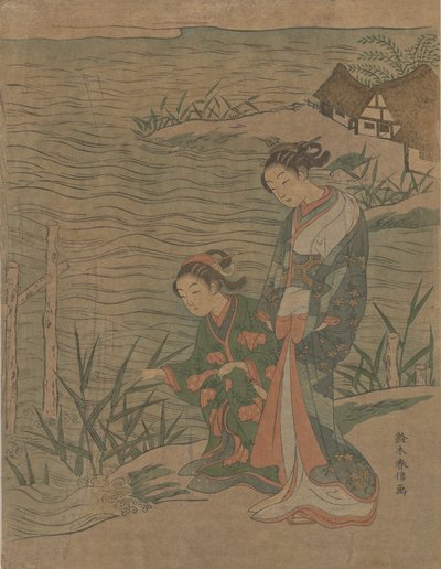 Kıyıda İki Genç Hanım, yaklaşık. 1768., yaklaşık 1768. by Suzuki Harunobu