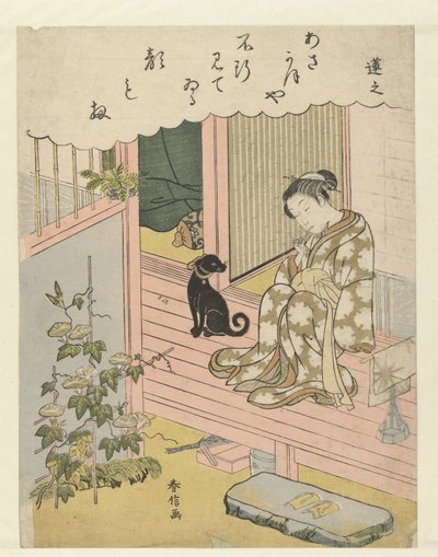 gündüzsefası arayan kadın Renshi (nesne üzerindeki başlık) Beş zarif mürekkep rengi (seri başlığı) Furyu goshikizumi (dizi adı) by Suzuki Harunobu