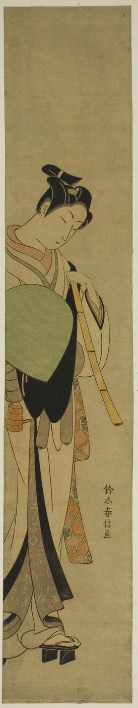 Bir Dilenci Keşiş Gibi Giyinmiş Genç Adam by Suzuki Harunobu