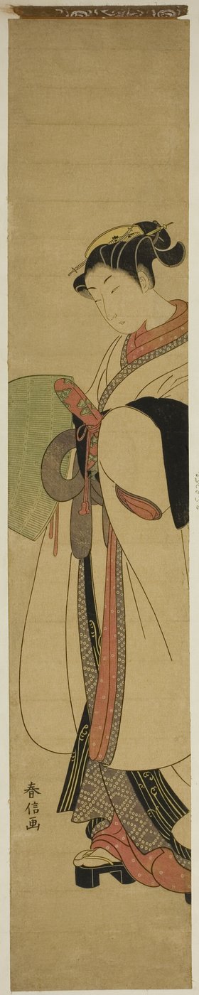 Bir Dilenci Keşiş Gibi Giyinmiş Genç Kadın by Suzuki Harunobu