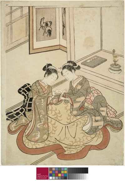 Kedi Beşiği Oynayan Genç Kadınlar, c.1767-68 by Suzuki Harunobu