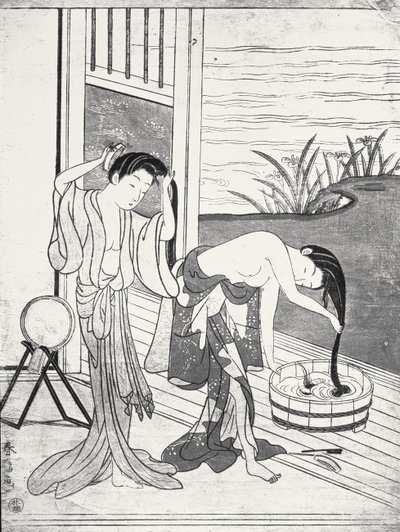 Genç Kadınlar Tuvaletlerinde by Suzuki Harunobu