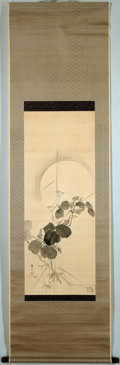 Dolunayda sonbahar otları by Suzuki Kason