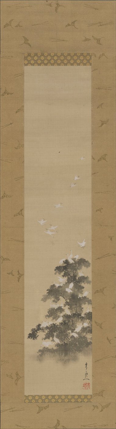 ak balıkçıl by Suzuki Kiitsu